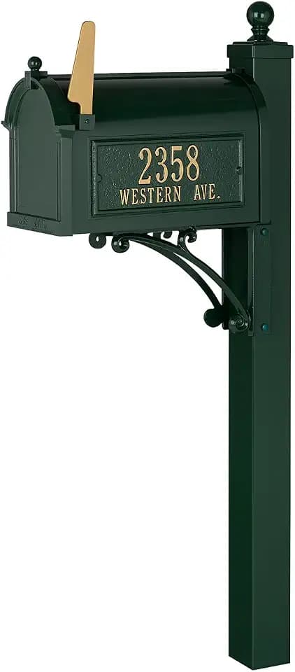 Whitehall Deluxe Streetside Mailbox Package,Green,Extra Large,70728