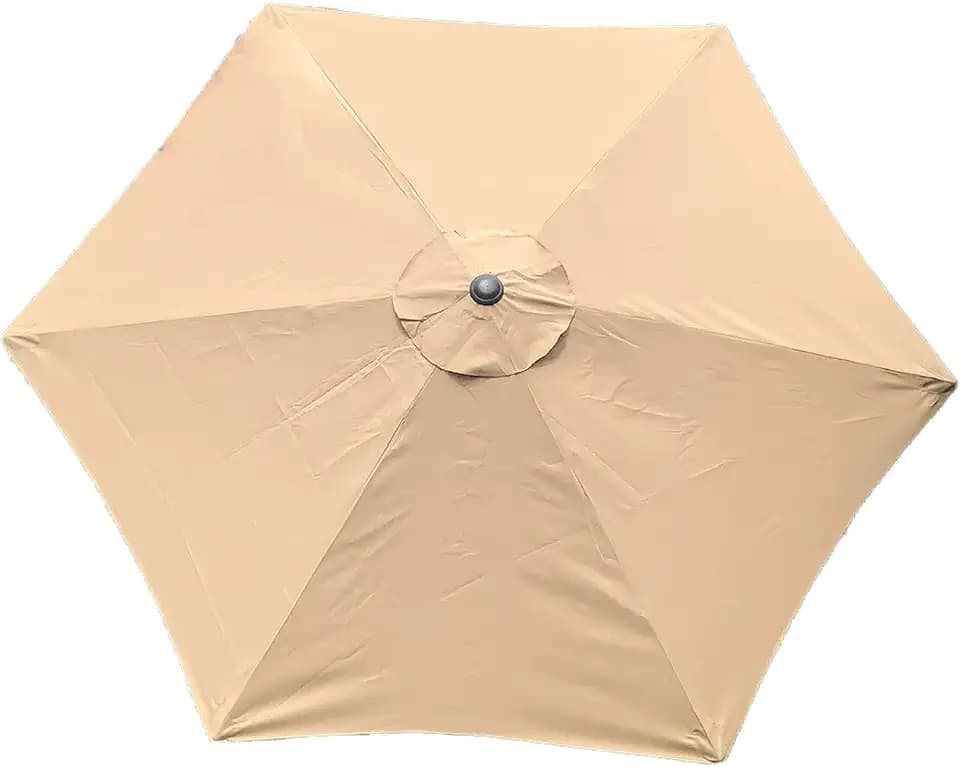 BELLRINO DECOR 10ft 6 Ribs Replacement Light Coffee Strong and Thick Umbrella Canopy (Canopy Only) LIGHT-106