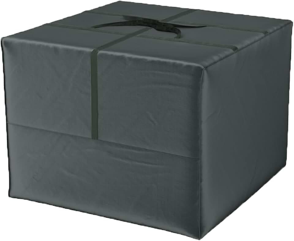 Aufbewahrungstasche Deluxe XXL (80x80x60 cm) und Schutzhülle für Auflagen - Gartenauflagen Aufbewahrungstasche aus 600D Oxford, Reißverschluss ist geschützt durch Kletband Selbstklebeband