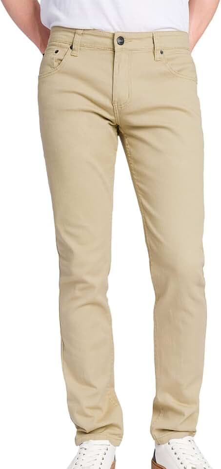 VICTORIOUS Men's Skinny Fit Color Stretch Jeans