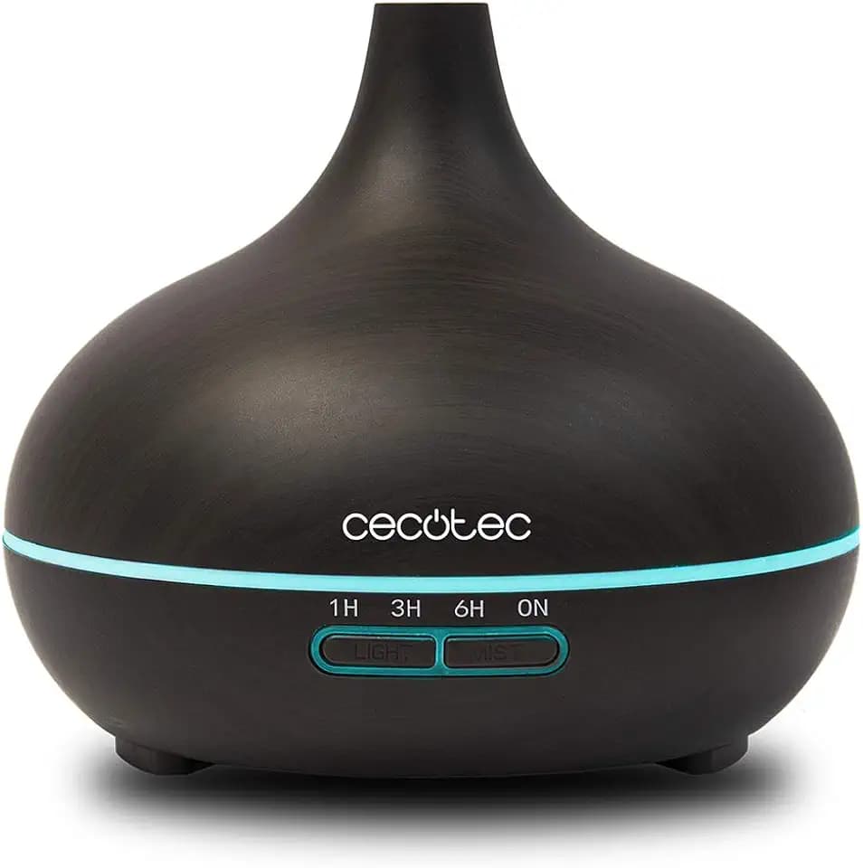 Cecotec Ultraschall- Luftbefeuchter Pure Aroma - 150-300 ml, mit Timer, 7 LED Farben, Funktion Aromatherapie, Ultra leise. (300 ml, Yin)
