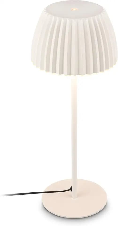 BRILONER - LED Nachttischlampe mit Touch, dimmbar, warmweiß, Lichtkante, Tischlampe, Lampe, Schreibtischlampe, Tischleuchte, Bürolampe, Leselampe Bett, Leselicht, 14,3x36 cm, Altweiß