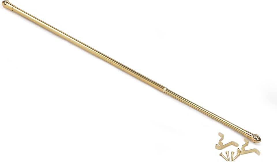 Fantasia Cafe Curtain Rod, 28-48 in, Telescoping, Finials