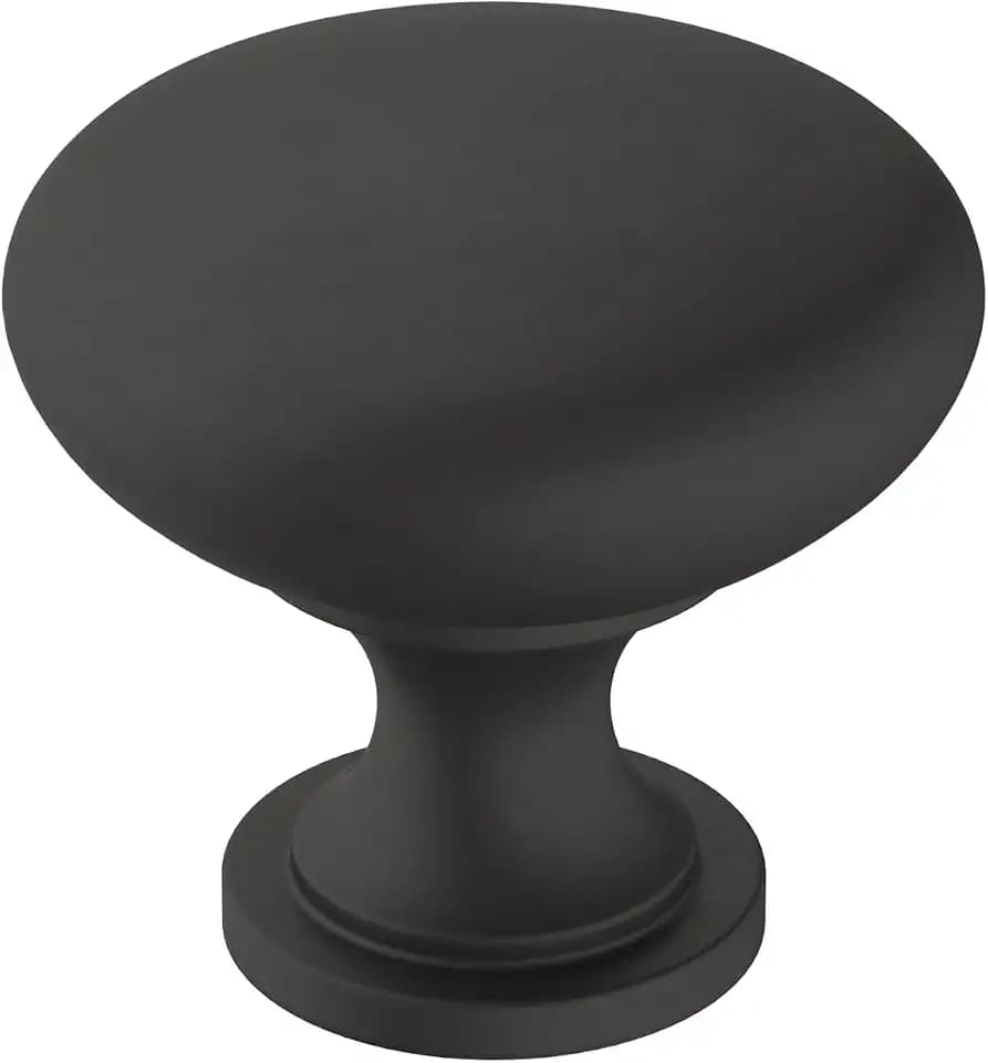 Amerock 10 Pack 1-1/4" Round Era Matte Black Cabinet Knob