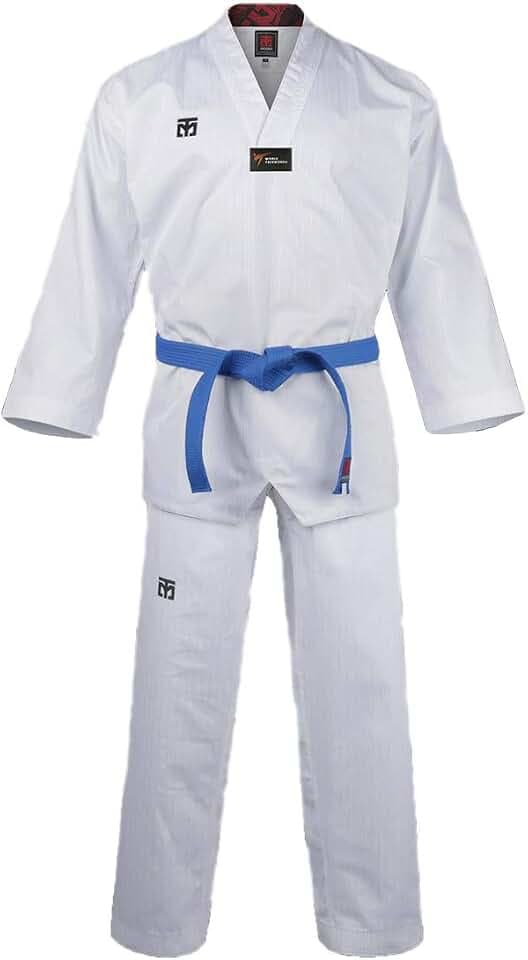 MOOTO Korea Taekwondo Basic 4.5 Uniform Dobok White Neck WT Logo TKD Martial Arts MMA (160 (Height : 160~169cm)(5.24~5.54ft)