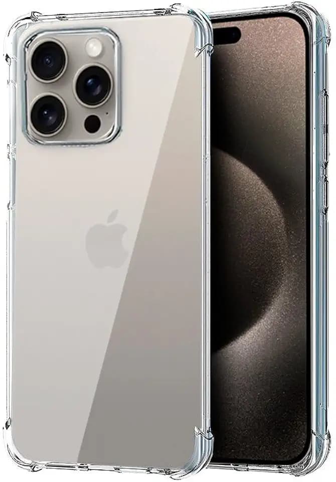 Cool Schutzhülle für iPhone 15 Pro, stoßfest, Silikon, transparent