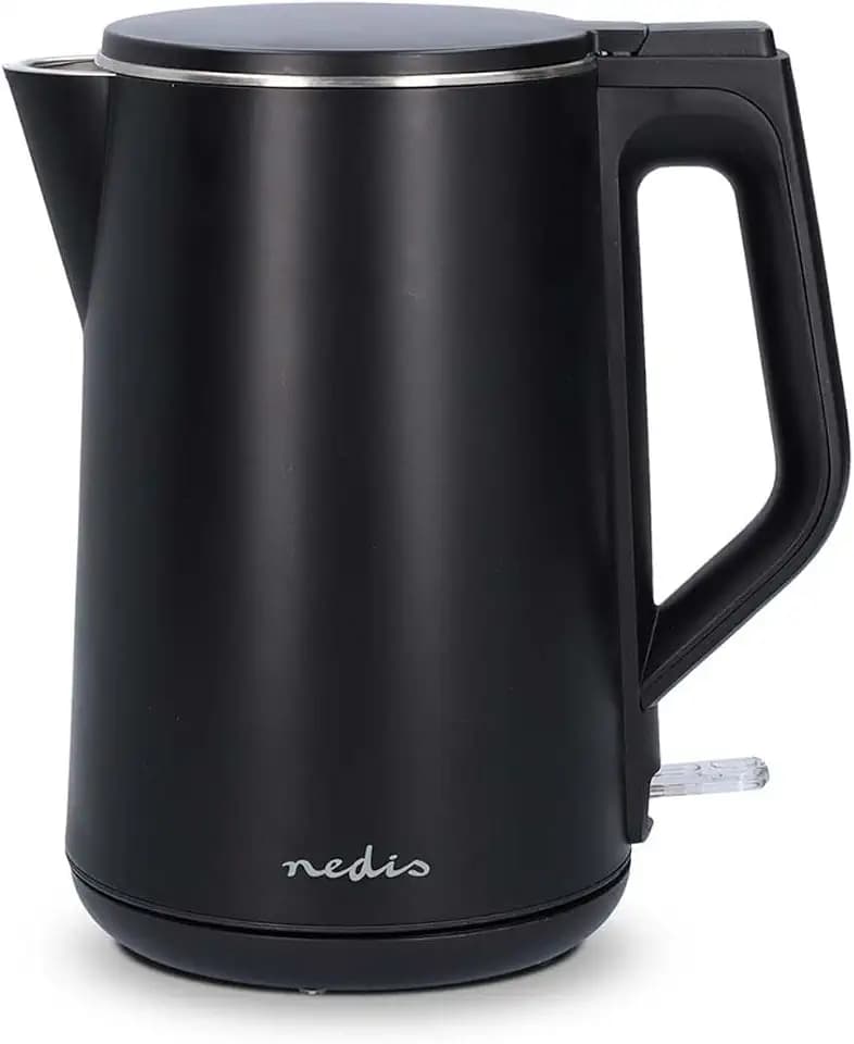 Wasserkocher - 1.5 l - Plastik - Schwarz - Um 360 Grad drehbar - Verdecktes Heizelement - Strix Controller - Boil-dry protection