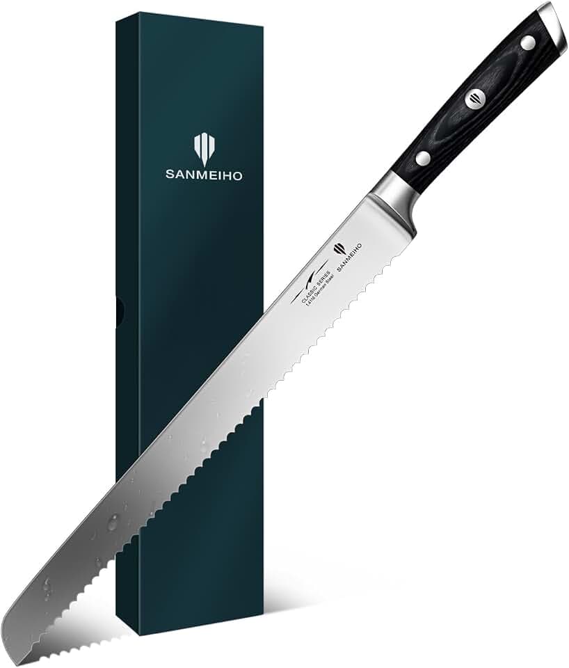 12-Inch Serrated Bread & Sourdough Knife with Wood Handle