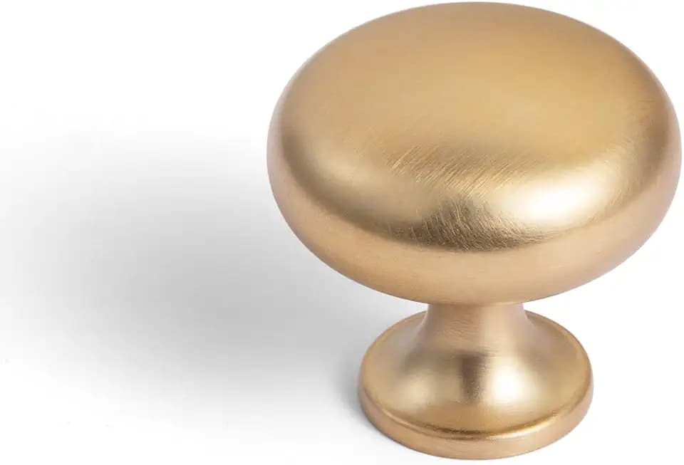 Goo-Ki Champagne Bronze Zinc Alloy Cabinet Knob - Single Hole Center Affordable Luxury Cabinet Pull Hardware for Bedroom, Kitchen, 6 Pack…