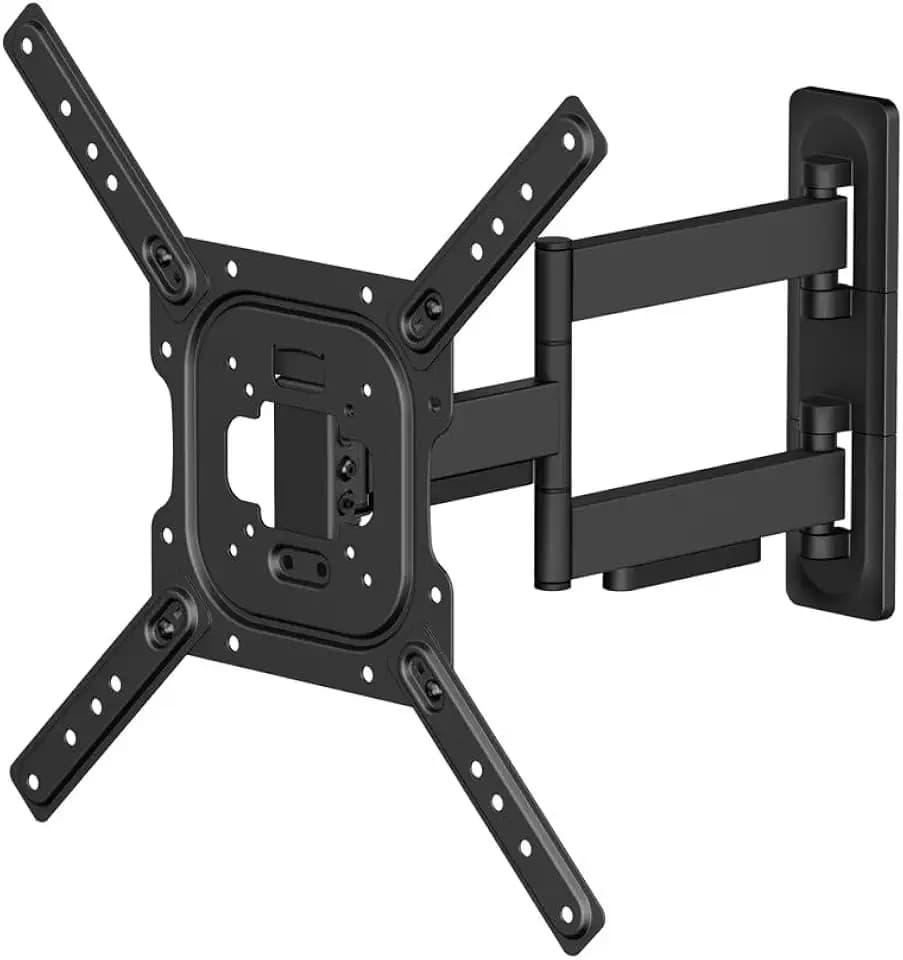 Monoprice Full Motion Single-Stud TV Wall Mount Bracket For 23" To 60" TVs up to 77lbs, Max VESA 400x400, Works with Concrete, Brick, and Wooden Studs