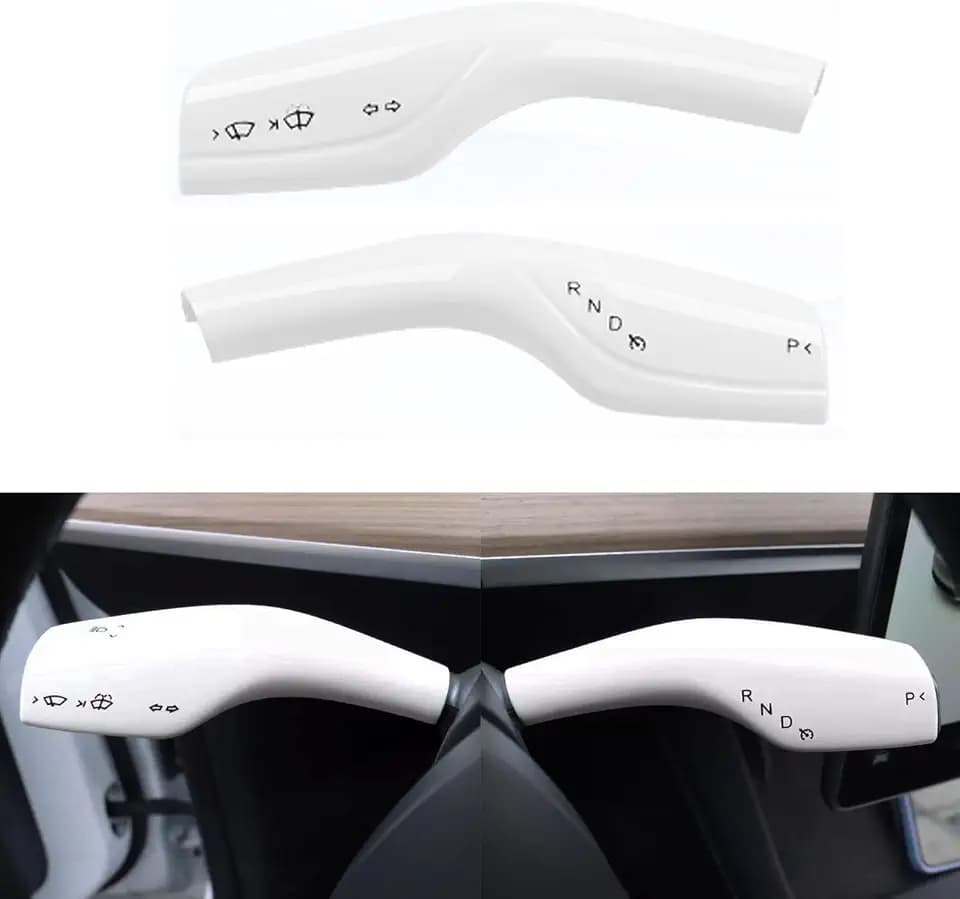 YHCDSEA Steering Lever Cover for Tesla Model 3 Model Y-White