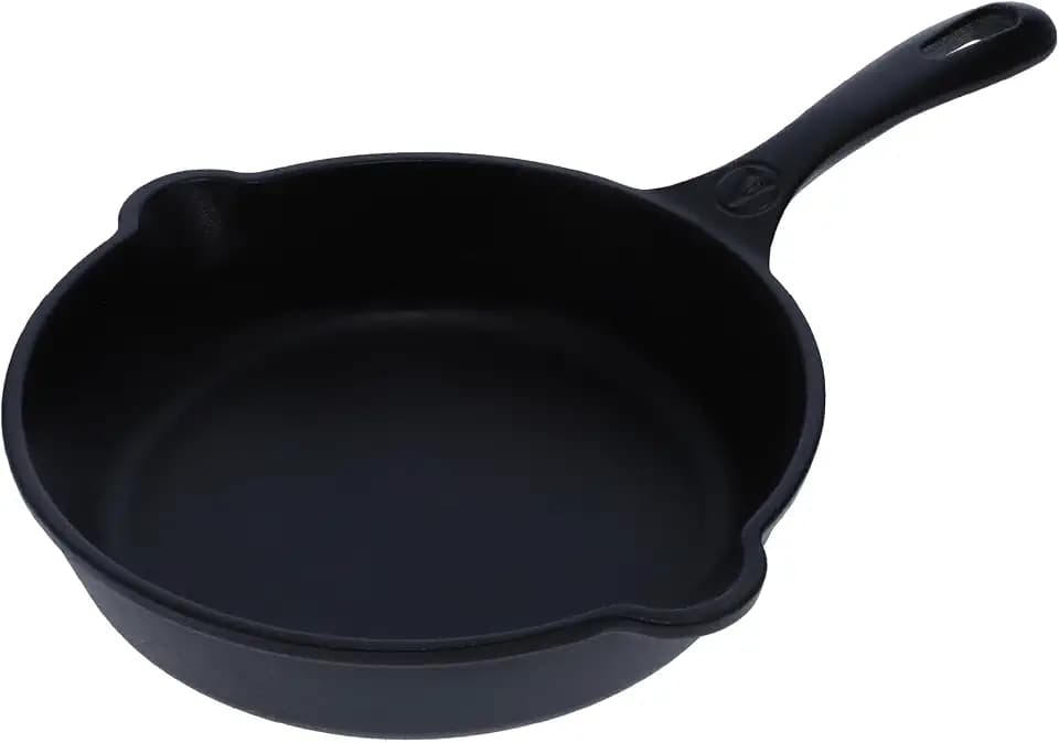 VICTORIA Bratpfanne Gusseisenpfanne Eingebrannte, Induction 20cm Geeignet für Feuer, Grill, Backofen, Ceranfeld, Gas, Cast Iron Skillet Cured, Toxic Free Non-Stick Kochgeschirr ohne PTFE oder PFOA