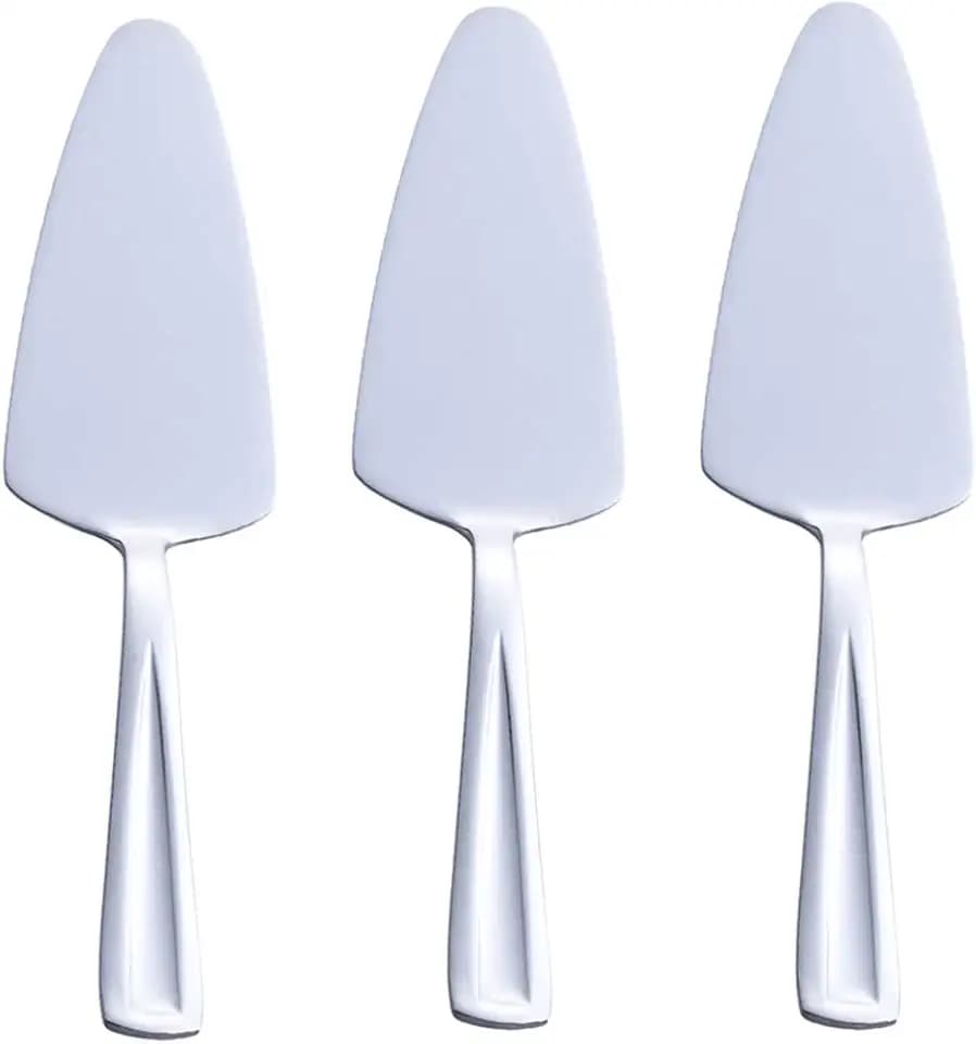 GoGeiLi Pie Cake Server, 9.3-inch Stainless Steel Pizza Pastry Server Set of 3, Dishwasher Safe
