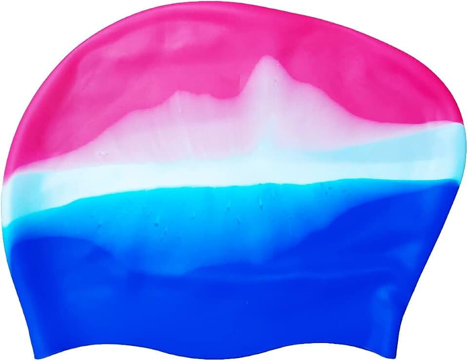 Silikon-Badekappe für Damen und Mädchen, wasserdicht, für Schwimmbad, Schwimmbad, hält Ihr Haar trocken, rutschfest und 3D, weich, dehnbar, langlebig, einfach an- und auszuziehen