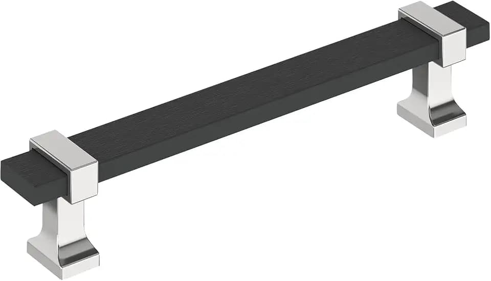 Amerock 5-1/16" Overton Brushed Matte Black/Polished Chrome Drawer Pull