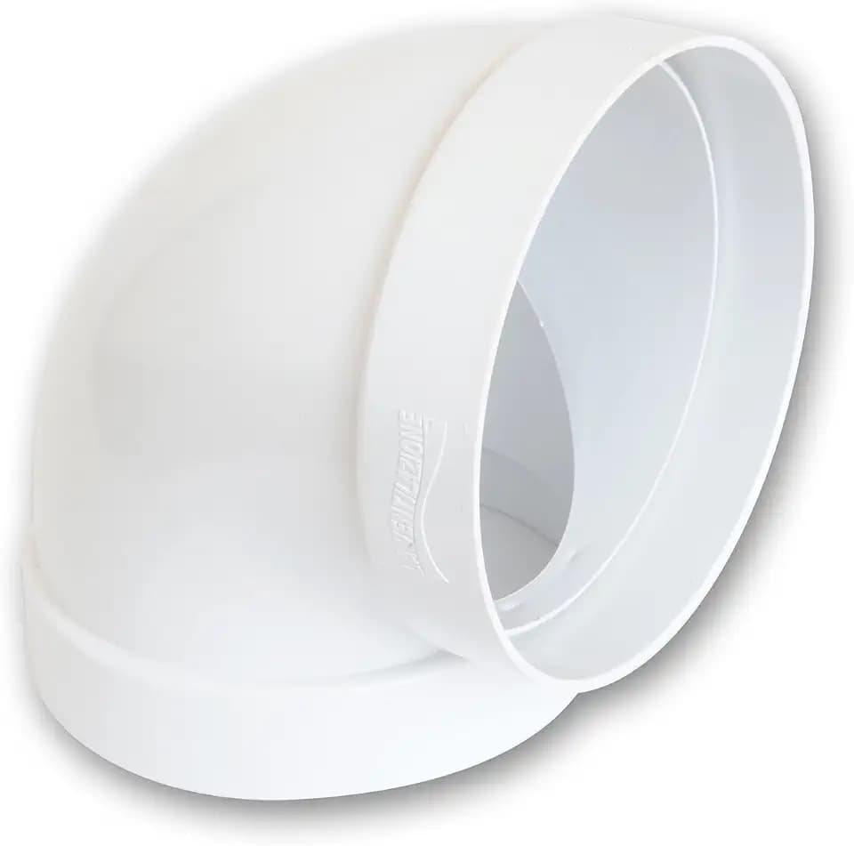 Kurve 90 ° rund D/125 Für Belüftung kanalisierten für Rundrohr, Sockel weiblich – weiblich aus PVC Farbe weiß