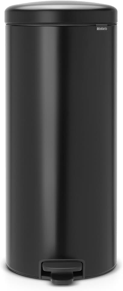 Brabantia Treteimer mit Inneneimer aus Kunststoff, Stahl, Matt Schwarz, 30L