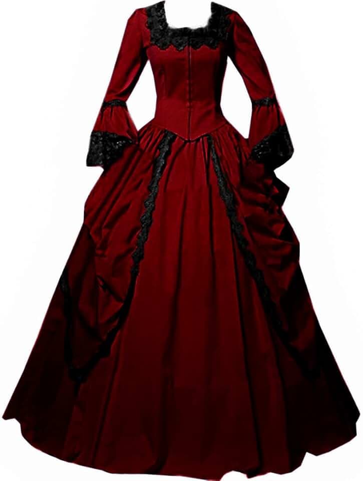 Womens Lace Marie Antoinette Ball Gown Dress Victorian Costume Dresses