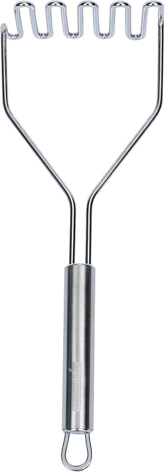 Restaurantware Stainless Steel Potato Masher - German Standard Heavy Duty Vegetable Masher, Ergonomic Handle, Dishwasher Safe - Avocado Guacamole Masher for Potatoes, Beans