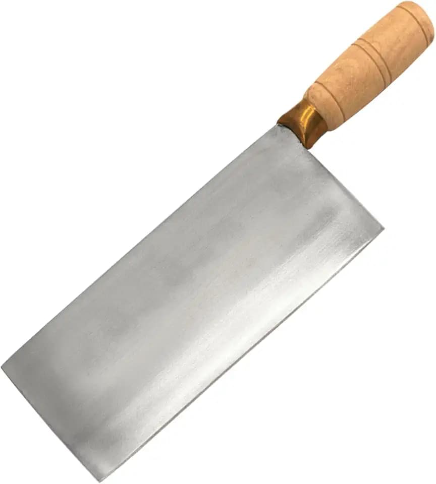 JADE TEMPLE 17050 Hackmesser mit Holzgriff, stainless steel, 21 cm lange Klinge, 1 x Hackmesser, Silber