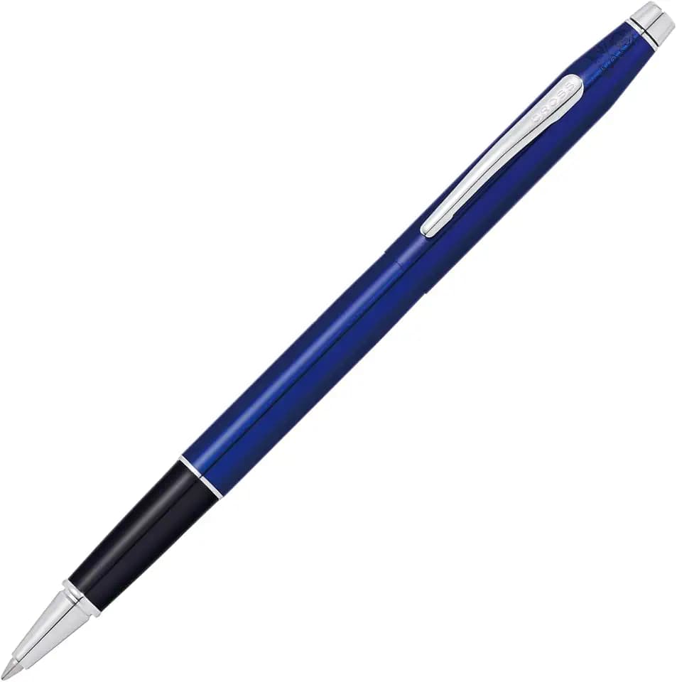 Cross Classic Century Tintenroller (mit Kappe, Strichstäke M, Schreibfarbe: schwarz, nachfüllbar, inkl. Premium Geschenkbox) Transluzent blaulack, 1 stück (1er Pack)