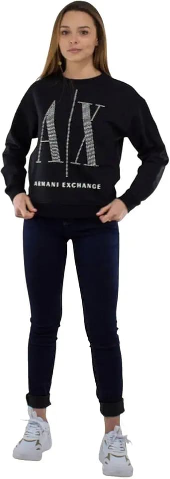 Armani Exchange Damen Studded Icon Sweatshirt Sweatshirt (1er Pack)