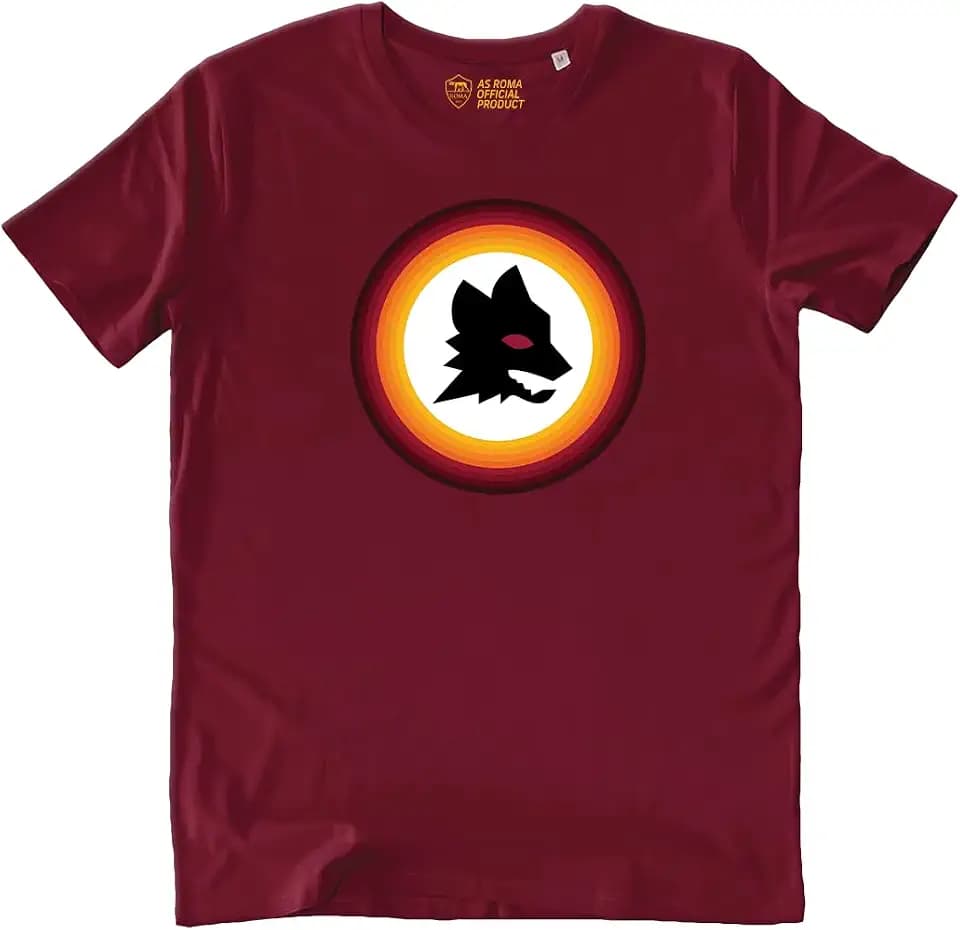 AS Roma T-Shirt für Erwachsene mit Rollkragenmuster Stadion Rot - S