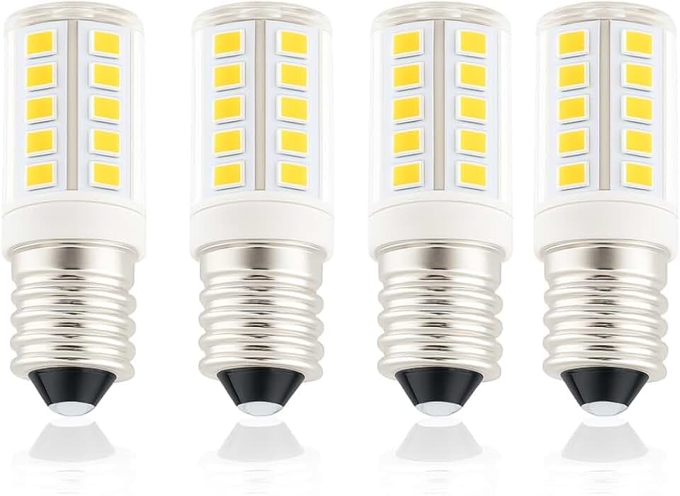 4 Stück E14 LED 3 W, entspricht 40 W, 300 lm, warmweiß 3000 K, nicht dimmbar, Keramiksockel, kleine Edison-Schraube, energiesparende Innenbeleuchtung