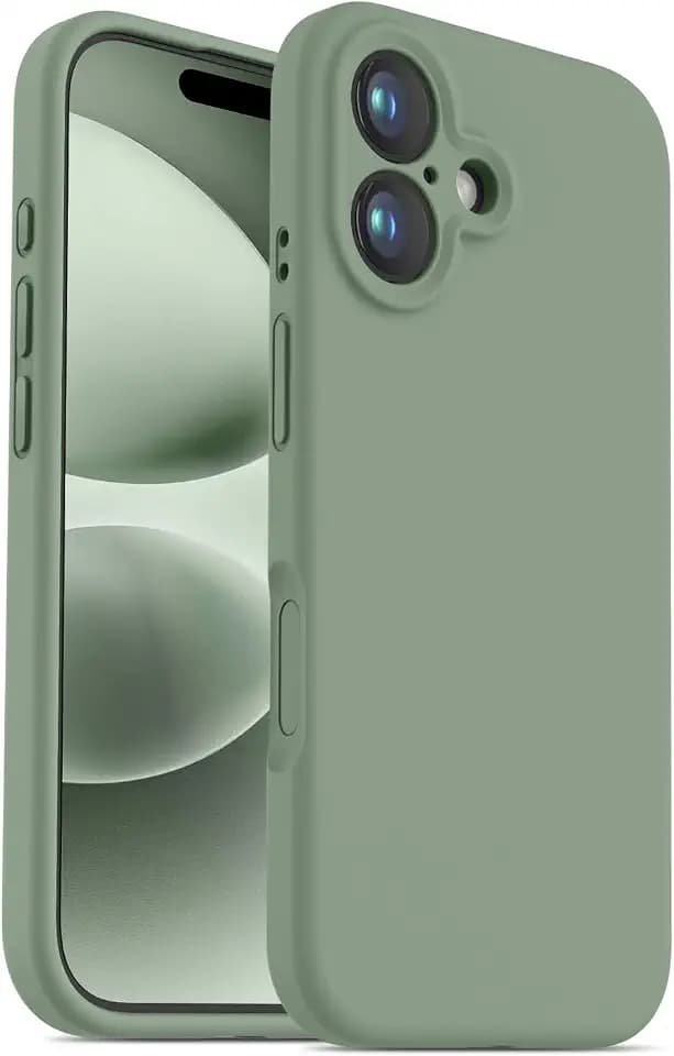 OTOFLY Designed for iPhone 16 Case,[Camera Control Button Coverage][12FT Military-Grade Protection] Silicone Shockproof Slim Cover Women Men 16 Phone Case 6.1 inch,Calke Green