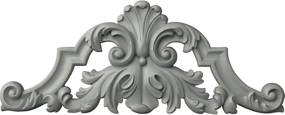 Ekena Millwork ONL22X08SA 22 1/4-Inch W X 8 7/8-Inch H X 1 1/8-Inch P Savona Center with Scrolls Onlay