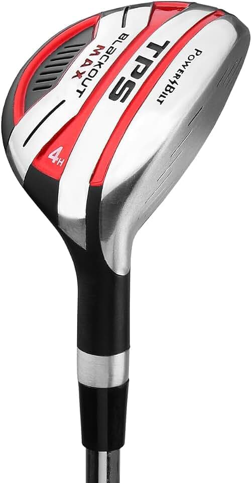 Powerbilt TPS Blackout Max Hybrid Golf Clubs, 3/4/5 Men's Right Handed Black/Red