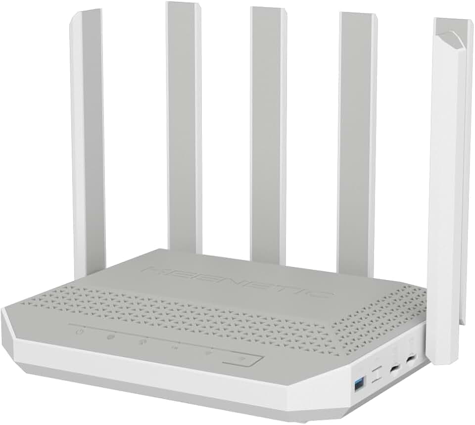 Keenetic Hero 5G - AX3000 Mesh-Wi-Fi-6-5G-Modem-Router mit 2 SIM-Steckplätzen, einem 1×2.5G- und 4×1G-Smart Switch und multifunktionalen USB 3.0- und 2.0-Ports