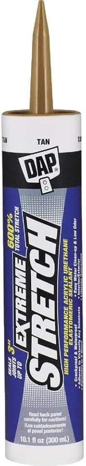DAP Extreme Stretch Acrylic Urethane Premium Elastomeric Sealant, Tan, 10.1 Oz (7079818718)