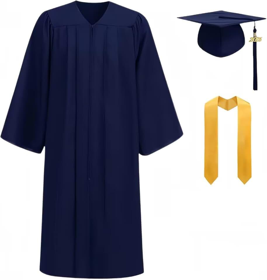 yolsun Matte Graduation Cap Gown 2026 Set with Tassel for College High School Graduates
