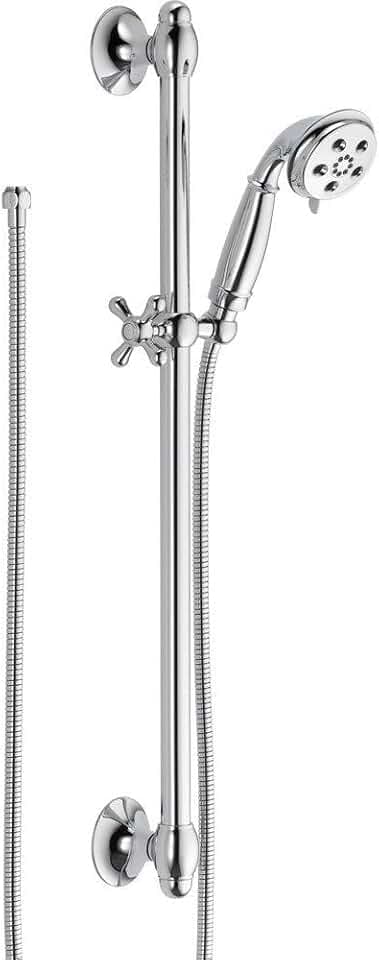 Delta Faucet 3-Spray H2Okinetic Slide Bar Hand Held Shower with Hose, Chrome 51308