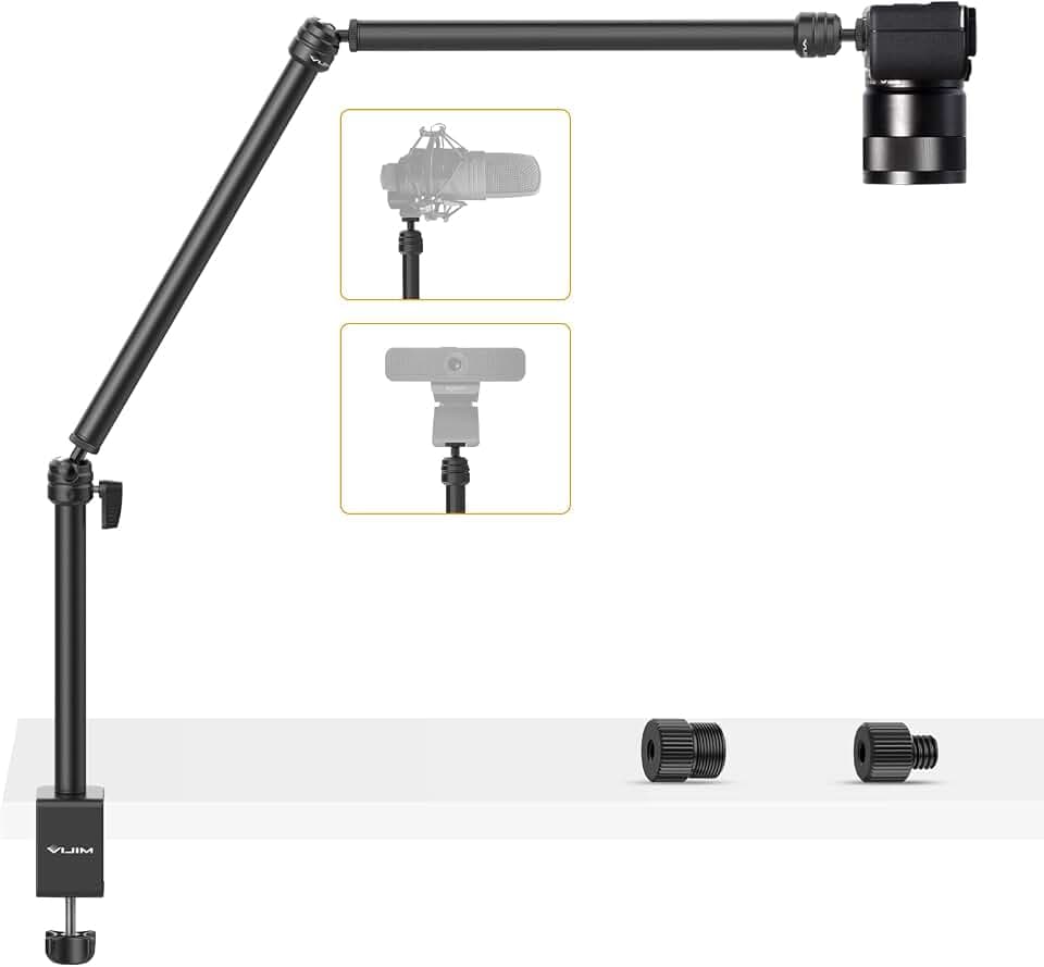 VIJIM LS08 Flexible Overhead Camera Mount Desk Stand WebcamStand Microphone