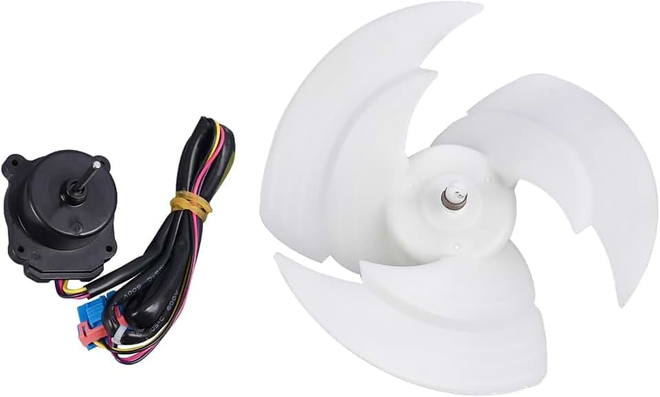 EAU65058502 EAU65058501 Refrigerator Freezer Condenser Fan Motor with Blade Fit for LG LMXS LNXC LNXS RDCS etc for Kenmore Assembly Replace# EAU64843805 RFD3410A102A