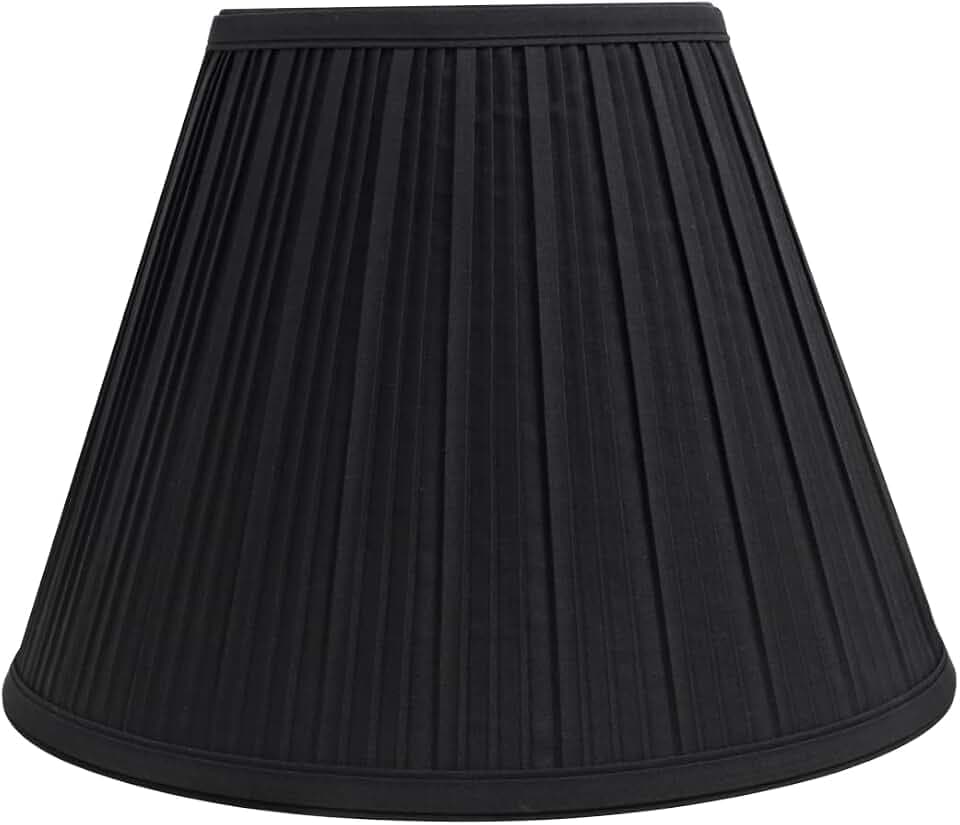 Aspen Creative 59102A Empire Uno Lamp Shade in Black, 5" Top x 10" Bottom x 8" Slant Height, Slip UNO 33mm