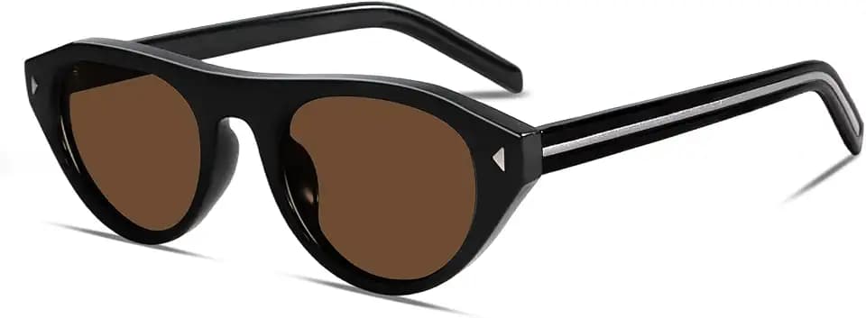 TYA Retro Oval Sunglasses for Women Men Vintage Cat Eye