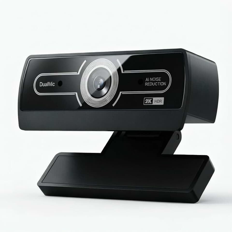 2K Webcam with Microphone, 1440P QHD Web Cam for Desktop Computer, Plug and Play USB Computer Camera for Laptop/PC, Streaming Web Camera with Auto Light Correction for Zoom/Teams/Skype, Mac/Windows