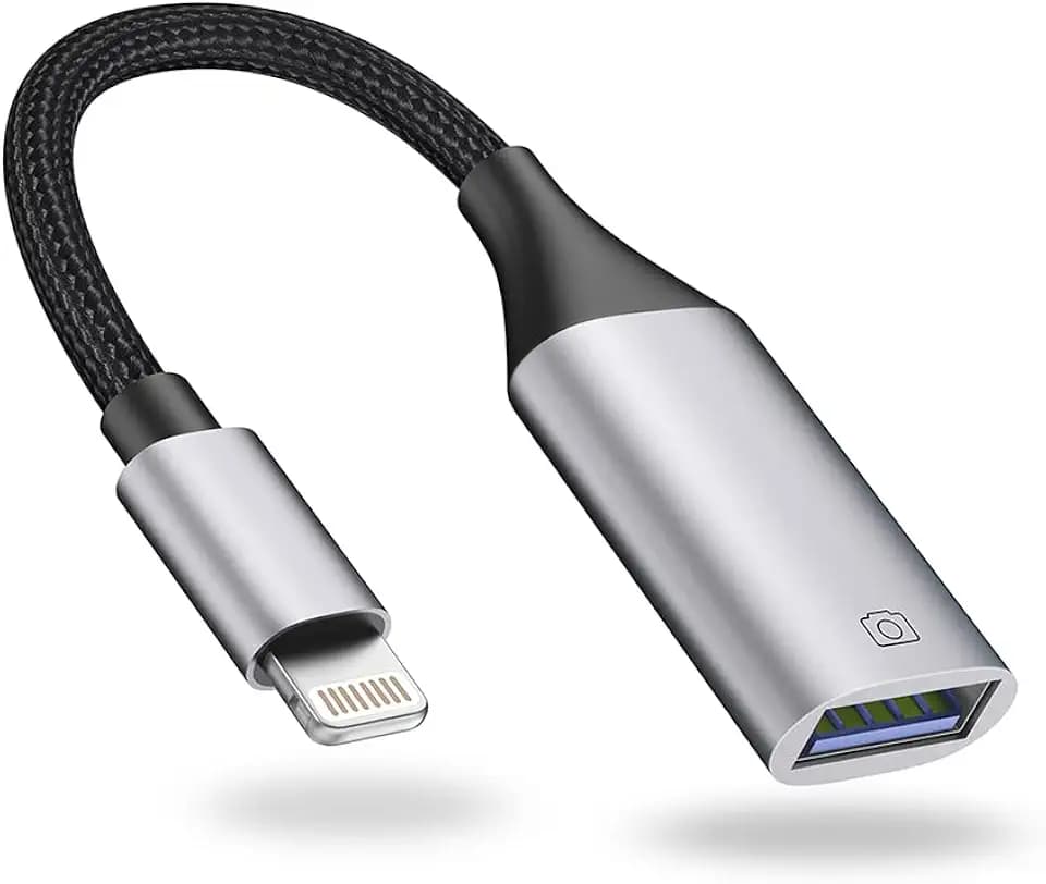 Lightning to USB Adapter [Apple MFi Certified], USB Camera Adapter for iPhone, iOS OTG Cable Adapter, Supports Flash Drive, Card Reader, Mouse, Keyboard