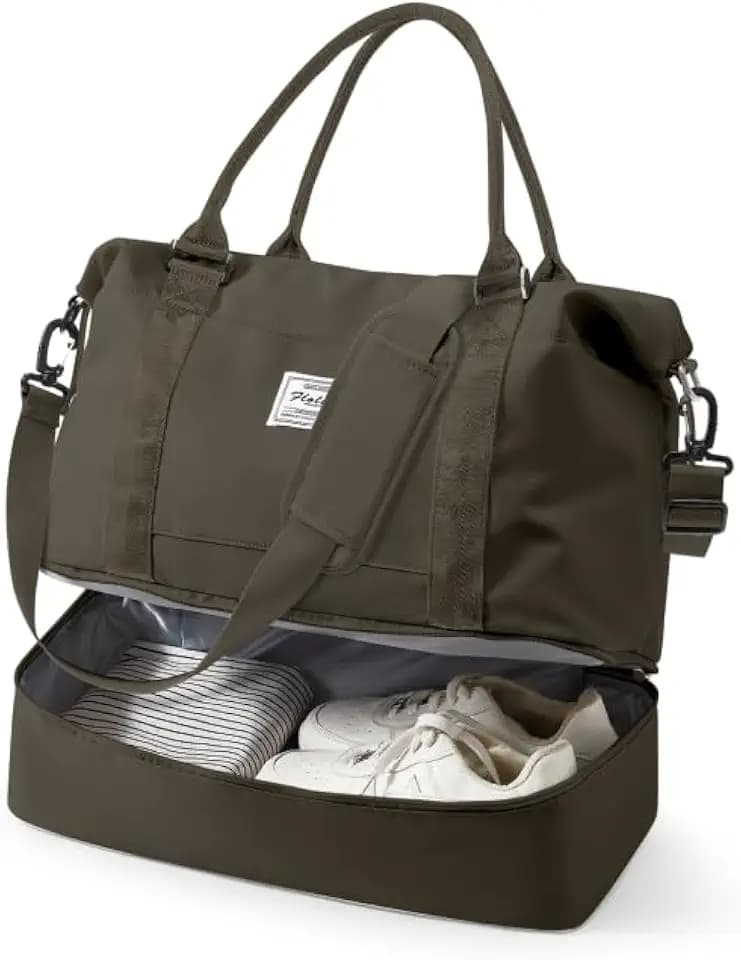 Travel Duffel Weekender Bag Women Tote Carry On Bags With Shoe Compartment