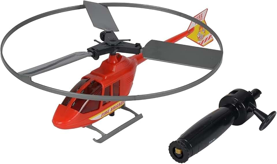 Simba 107207941 - Helikopter Flugspiel, 3-Fach Sortiert, es Wird nur EIN Artikel geliefert, Polizei, Feuerwehr, Bergrettung, Starter mit Seilzug, Outdoor, ab 3 Jahren