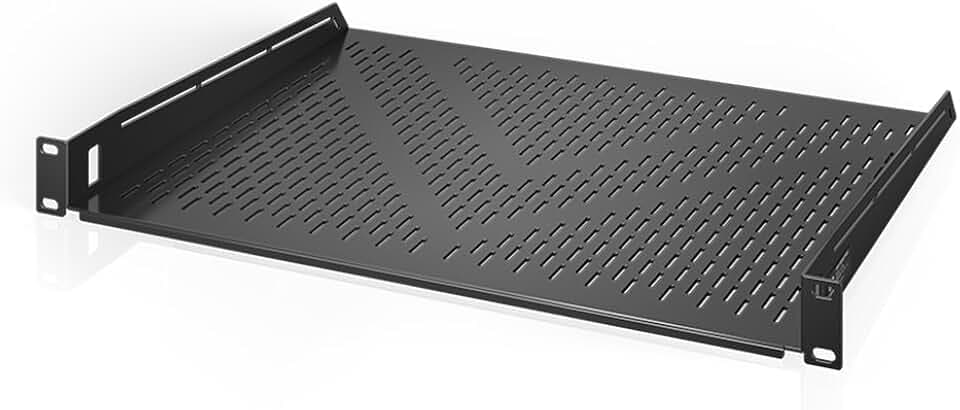 AC Infinity Vented Rack Shelf 1U, 14" Deep for 19" Server, AV Racks