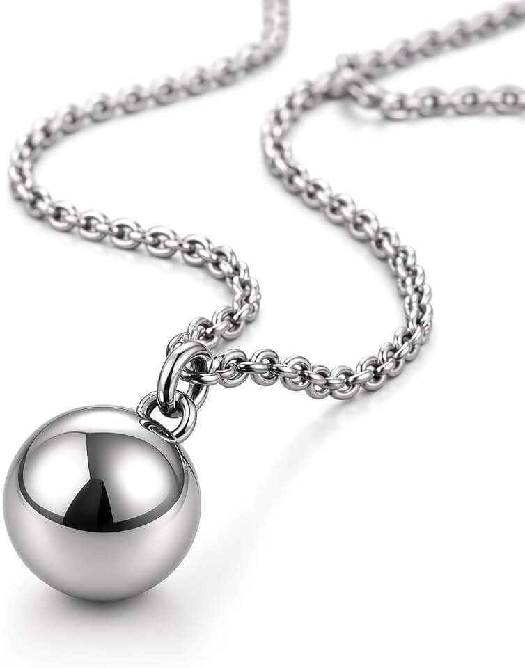 DP DESIGN Halskette mit Engelsrufer Halskette Silber 2,2 cm Länge 126 cm Sterling Silber ohne Edelstein, Sterling Silber, Kein Edelstein