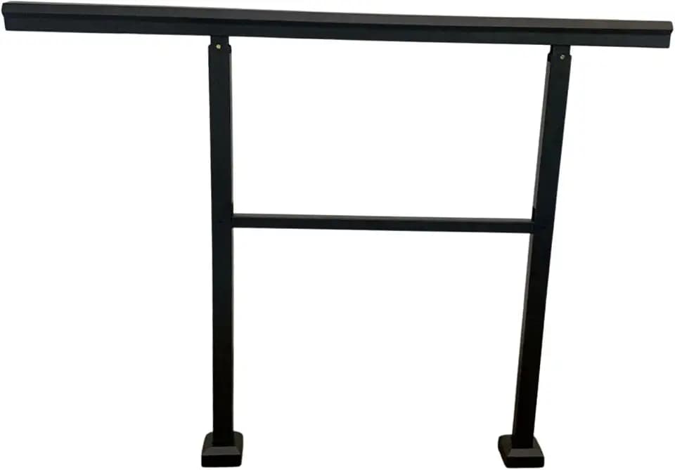Nuvo Iron 3-Step Aluminum Stoop Railing Kit - 48in. L x 34.75in. H, Powder Coated Black