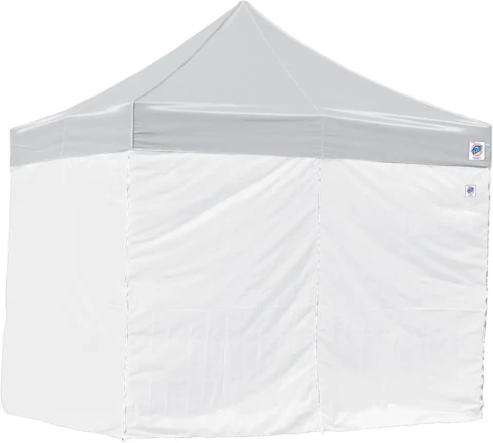 E-Z UP 10'Canopy Sidewall, Set of 4, Fits 10' x 10' Straight Leg Canopy, Quick Attachment Straps, White