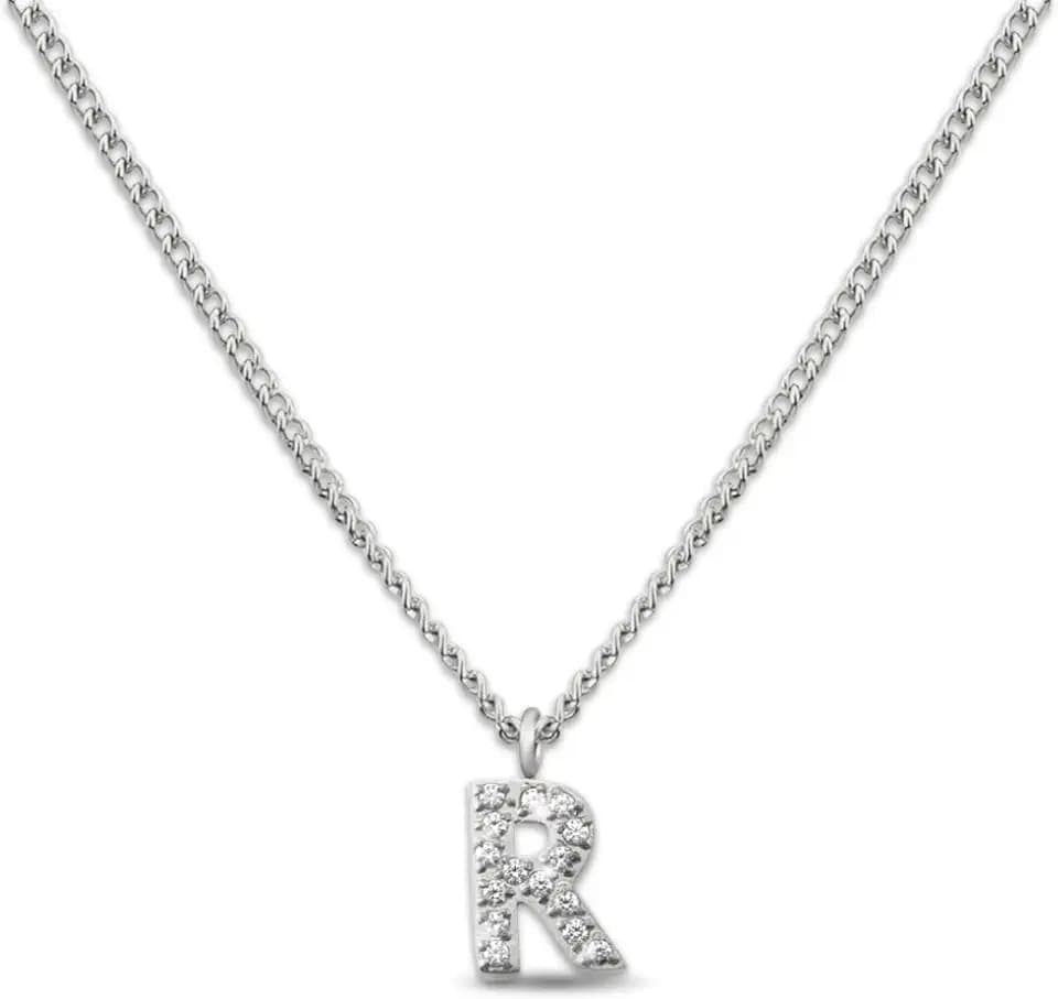 GD GOOD.designs Kette mit Buchstaben Silber für Damen | Hautverträgliche Halskette mit initialen Anhänger | Silberne 316L Edelstahl Buchstabenkette - Geschenk für Sie und Ihn