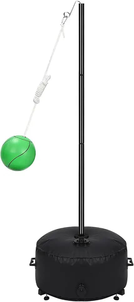 GADFISH Portable Tetherball Set with Ball and Rope, Adjustable Height Rack with Water Bag Base, Suitable for Playing in Indoor & Outdoor, Playground, Backyard(Black)