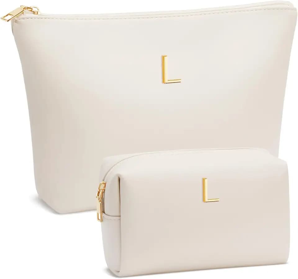 Gifts for Women Girls Personalized Initial Travel Makeup Bag